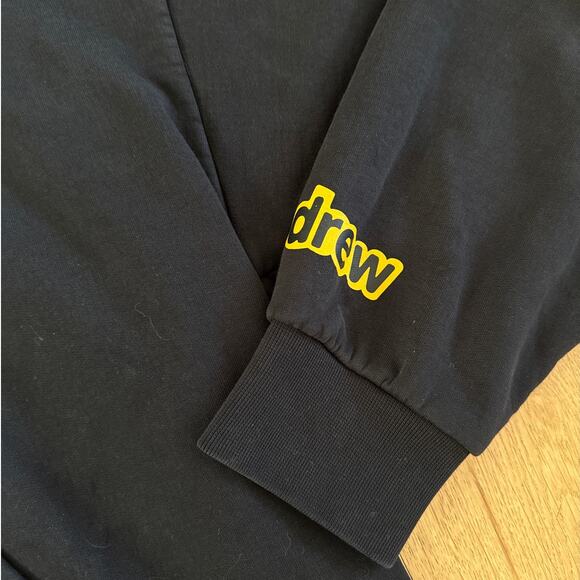 Drew House Deconstructed Mascot Hoodie Size L in Black Yellow - Picture 2 of 4